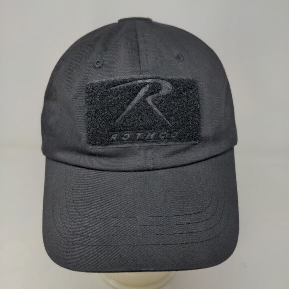 Rothco Men's Strapback Hat Black Size OSFA Big Hook & Loop Logo - Picture 2 of 8